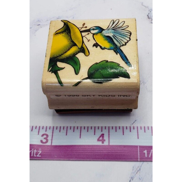 Hummingbird Wood Mounted Rubber Stamp 1998 Sky Kids Wooden Stamp - Picture 3 of 8